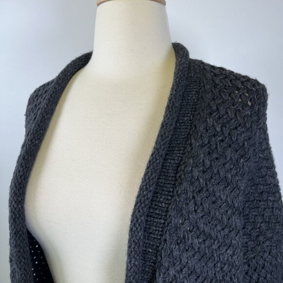 Banana Republic Textured Cocoon Long Wool Blend Cardigan Grey Small - Picture 8 of 13